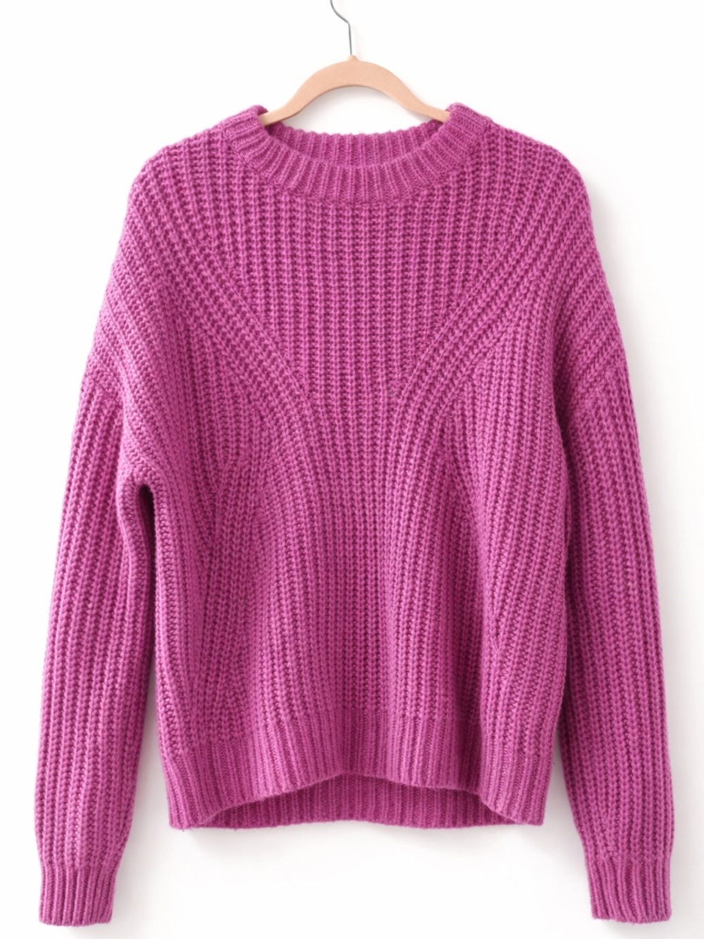 A New Day Pink Chunky Knit Sweater Women's Large Textured Crewneck Cozy Pullover